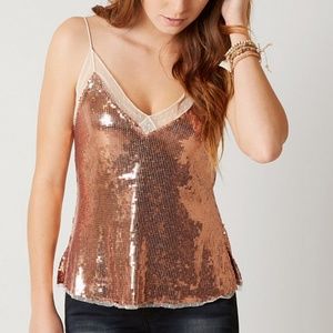 Free People Lined Sequin Strappy Cami